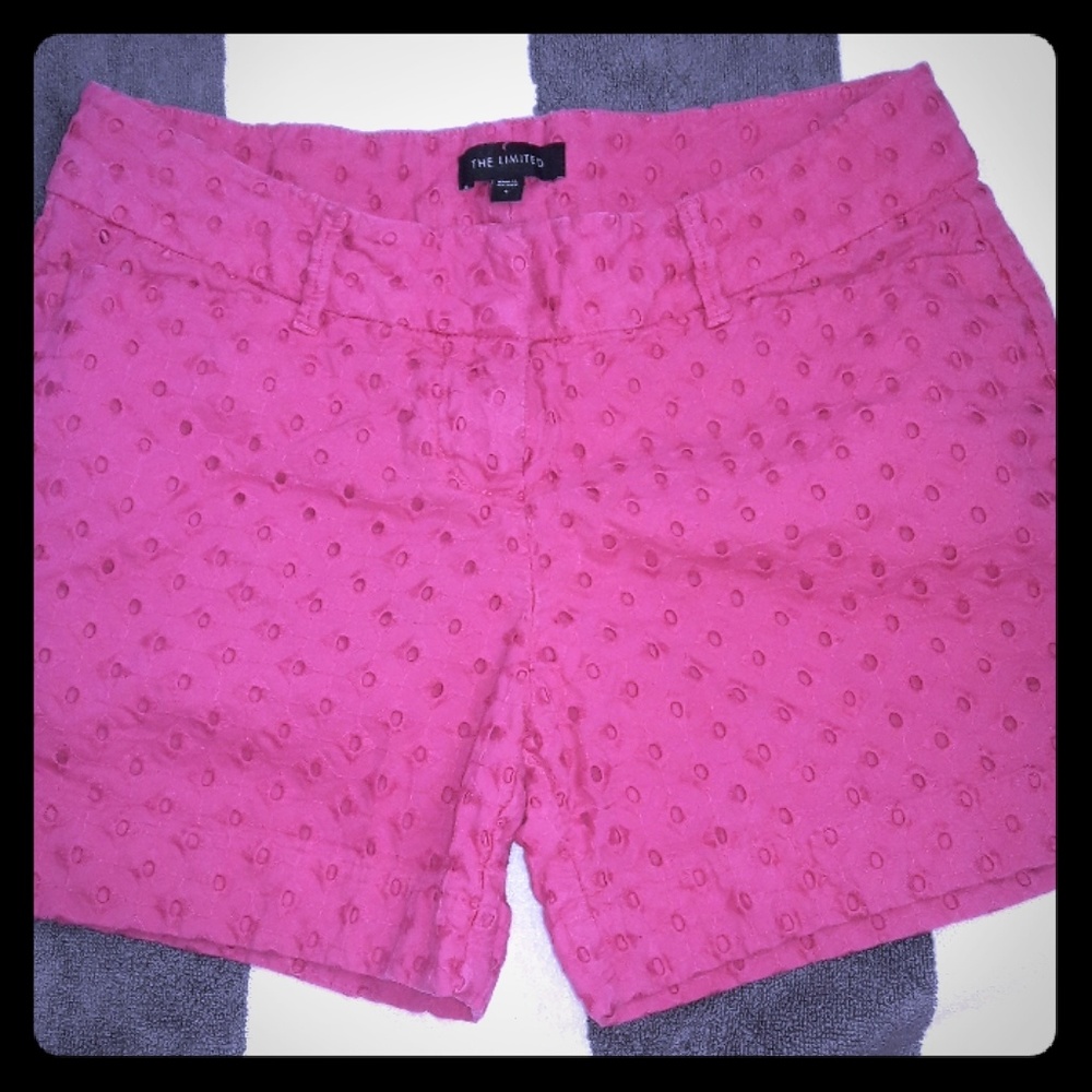 The Limited Pink Eyelet Chino Shorts Size 4